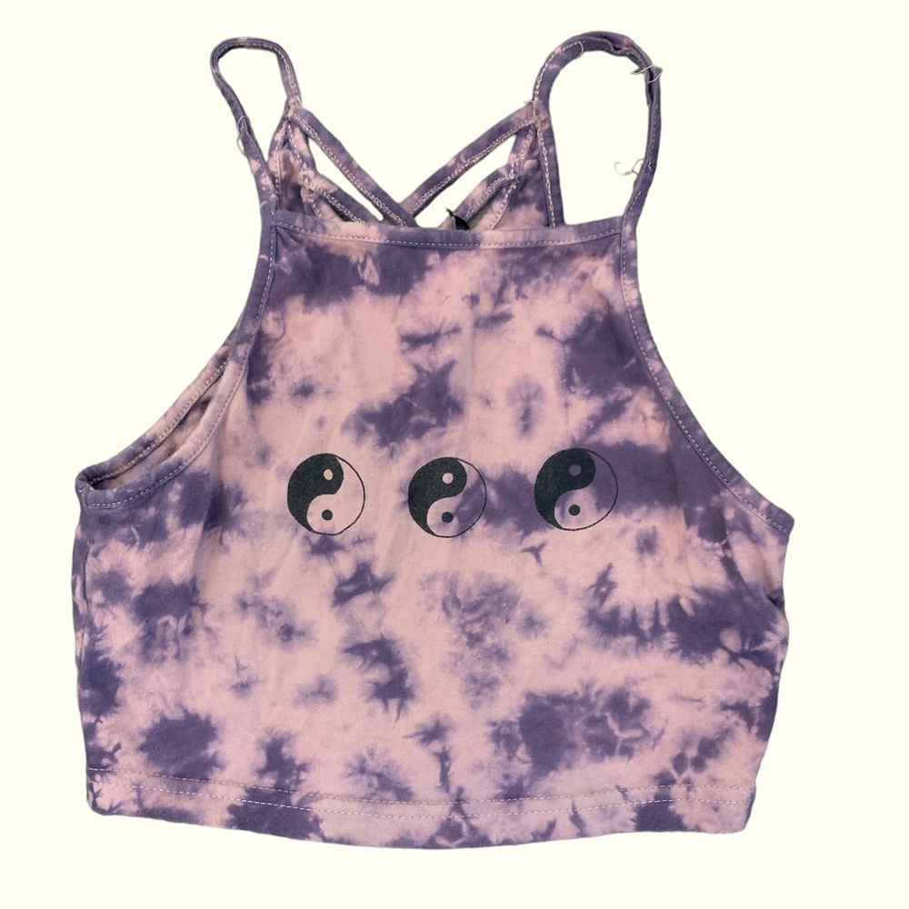 Empyre tie dye yin yang crop